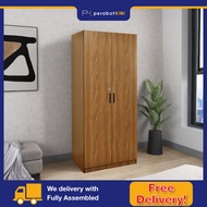 2 Door Wardrobe With Lock (W750) Almari Baju 2 Pintu | Fully Assemble by PerabotKINI
