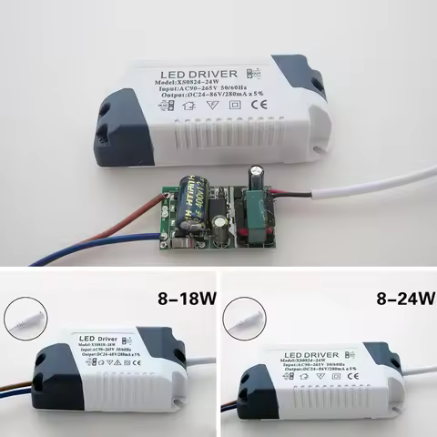 8-18W/ 8-24W LED Driver Power Supply 90-265V Transformator Convert Light Lamps Lighting Transformer 