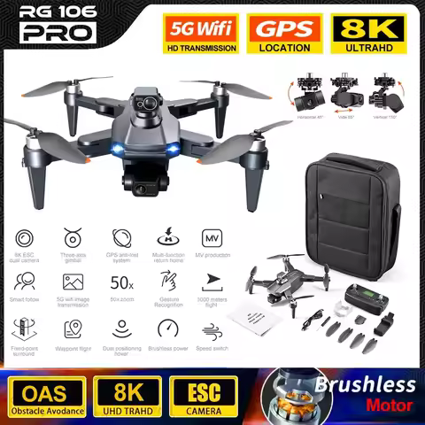 2024 RG106 PRO Drone Professional 3-axis anti-shake Gimbal GPS 8K HD Camera 5G WIFI FPV Smart Return