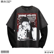 TISSATSU Longsleeve AESPA GISELLE RM Double Layer Oversize AESPA-52 Long Sleeve Wash Shirt/