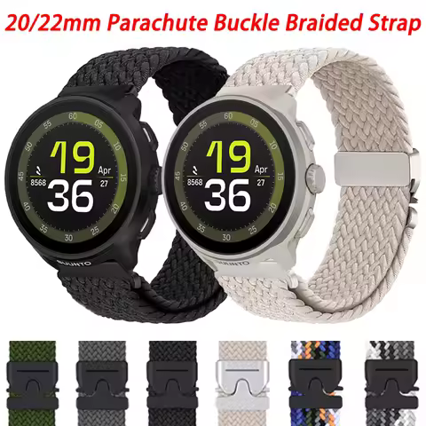 20 22mm Parachute Nylon Strap For SUUNTO RACE RUN/OCEAN WatchBand SUUNTO 9 5 PEAK PRO/3 Fitness/RACE