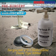 Steriline Surgi Scrub 4% Chlorohexidine gluconate 800ml foam / foamscrub dispenser / foot pump with 