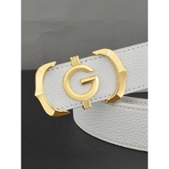 New Style Belt Men's Leather Smooth Buckle Orange Masterbatch Belt Korean Version Casual Pants Belt 