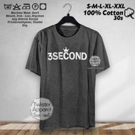 Kaos 3Second Three Second Distro Casual Pria dan Wanita Bahan Katun Ukuran S M L XL XXL Tshirt / 033