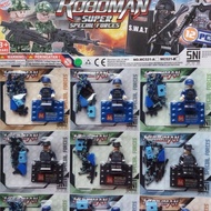 Mainan Mini Figure Brick Lego Roboman Karakter Tentara Team SWAT