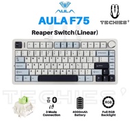[SG READY STOCK] AULA F75 Mechanical Keyboard 75% 80 Key RGB Tri-Mode Wired Bluetooth 2.4G Gasket St