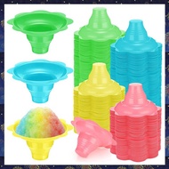 (GCFK) 200 Pieces 4 Oz Colorful Shaved Ice Cups Flower Shaped Snow Cone Cups Leak Proof Plastic Snac