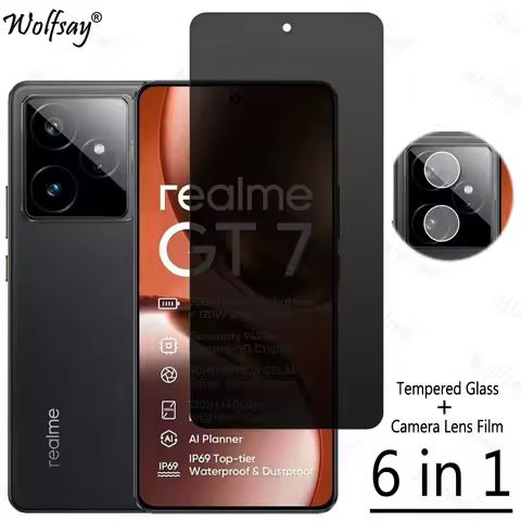 Privacy Screen Protector For Realme GT 7 Anti-Spy Tempered Glass For Realme GT 7 Camera Glass For Re