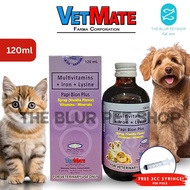 Free 3cc Syringe 120ml VetMate Papi Bion Plus Dog Cat Vitamins Pet All Stages Adult Kitten Puppy
