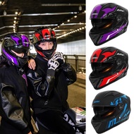 AXK557 Full Face Helmet - Men & Women All Size Couples Motorcycle Helmet. Stylish Dual Visor Design 