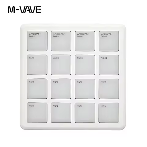 M-VAVE SMC-PAD wireless MIDI controller with pocket pad,16 pads,suitable for percussion keyboard, mu