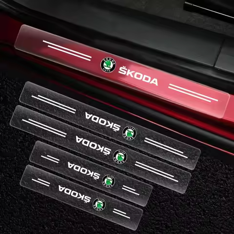 4pcs Transparent Car Door Threshold Edge Scratch Protection For Skoda Octavia MK2 MK3 2 3 A7 Fabia K