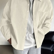 TEMU [Zhi Yu'S OBM] เสื้อเชิ้ตผ้าลูกฟูกผู้ชายรุ่นใหม่ - เสื้อแจ็คเก็ตเชิ้ตผู้ชายบางเบาสำหรับฤดูใบไม้