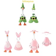 fol 7Inch Porch Geese Costume Set Tabletop Decors Perfect For Garden Parties Themes