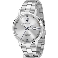 MASERATI手錶 R8853130001 42mm銀圓形精鋼錶殼，白色簡約， 中三針顯示錶面，銀色精鋼錶帶款 _廠商直送