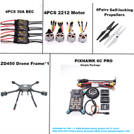 Pixhawk 6C PRO Flight Control M8N /M9N Carbon Fiber 450 Frame Kit Ardupilot  Radio Telemetry Quadcop