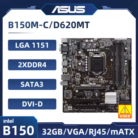 ASUS B150M-C Motherboard LGA1151 intel B150 B150M-C/D620MT/DP-MB Micro ATX DDR4 32GB support 6300 61