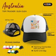 Premium souvenir net Trucker hat from AUSTRALIA - Local Print Trucker Cap Baseball Cap