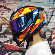 topi keledar motor helmet motor helmet Helmet Motosikal LVS Helmet Penuh Lelaki Helmet Berlari Lensa Berkembar Peribadi Musim Sejuk Lokomotif Elektrik Kepala Kelabu Empat Musim