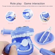 9Pcs/set Kids Pretend Play Squeeze Toy Dentist Check Teeth Model doctor play set for kids Children D