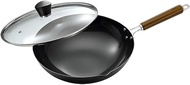BJDST Iron pot 30cm uncoated health wok non-stick pan gas stove induction cooker universal