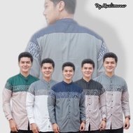 Koko Shirt For Adult Men Long Sleeve Combination Of Muslim Men's Batik, The Latest Toyobo Delux Material