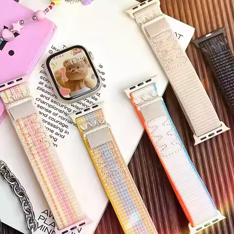 Nylon Sport Strap for Apple Watch Band 49mm for Nike Loop Bracelet iWatch S10 9 8 7 6 5 4 3 se2 Ultr