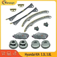 Engine Timing Chain Kit CVVT Gear Fit For Hyundai GENESIS KIA 3.3L 3.8L V6 GAS GDI 3.3 3.8 L T G6DJ 