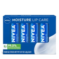 NIVEA Moisture Lip Care, Hydrating Lip Balm with Shea Butter, Nourishing Oils and Vitamin C & E, 3-i