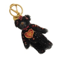 Used PRADA teddy bear charm, black /RED /gold with heart logo, Nero color, keychain, 1AR975 ULK F000