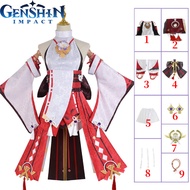 Genshin Impact Yae Miko Guuji Yae ชุดชุดคอสเพลย์ผู้หญิงวิกผมคอสเพลย์ชุดเกมฮาโลวีนสำหรับเด็กผู้หญิงชุ