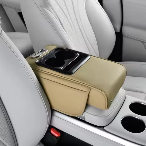 Rechargeable Version Multifunctional Car Armrest Mat Double Cup Holders Easy To Install Available In