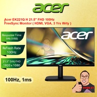 ACER Acer EK221Q H 21.5" FHD 100Hz FreeSync Monitor  HDMI, VGA, 3 Years Warranty EK221