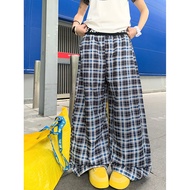 Afraid of Trouble Plaid Elastic Waist Wide Leg Pants - Summer Fashion for Women