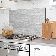 CREARREDA Brushed Aluminium Kitchen Splashback, 84 x 60 cm, Easy to Install, Made in Italy, Stove an