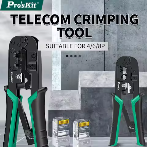 Proskit CP-376TR 8P8C RJ45 6P2C 6P4C 6P6C RJ11 RJ12 Network Cable Crimping Tool With Wire Pliers Tes