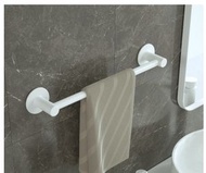壁掛式免打孔衛生間浴巾架（鋁毛巾桿D款-白色單桿40CM）