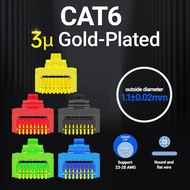 AMPCOM CAT6 RJ45 Pass Through Connectors EZ to Crimp Modular Network Connector For Computer Hardware