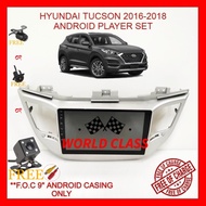 HYUNDAI TUCSON 2016-2018 ANDROID 9" IPS PLAYER 2.5D WITH ( F.O.C ANDROID PLAYER CASING)