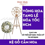 [HCMC EXPRESS] Round Wooden Shelves for Fresh Flowers, Artificial Flowers, Wax Flowers - Glass Flowe