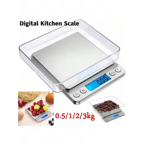 LCD Digital Jewelry Scale 3kg 0.1g/500g 0.01g Smart Precision Electronic Pocket Portable Kitchen Foo