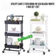 3-TIER Wheeled Shelf M-534 • 3-TIER Multipurpose Wheeled Trolley Shelf • 3-TIER Trolley Wheeled Shel