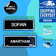 Engrave / Epoxy Name Tag (Siap 5min) Pin/Magnet Government Style