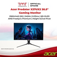 Acer Predator X27UX2 26.5" Gaming Monitor | 2560x1440 (2K) | 240Hz | 0.03ms | QD-OLED | HDMI x2 | DP