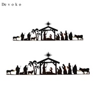 Devoko Christmas Nativity Scene Light Holder, Christmas Nativity Advent Candle Holder
