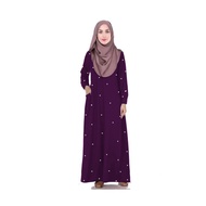 (BATU TABUR)  Jubah  Muslimah SAIRA Murah Hitam Wanita Perempuan Plain Ironless Plus Size S to XXXL