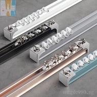 Thickened Aluminum Alloy Curtain Track Slide Mute Side Top Mounted Curtain Straight Track Slide Rail Roman Rod Curtain Rod Single and Double Track NQD9