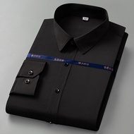 Men Shirt Long Sleeves Dress Shirts For Men Slim Fit Camisa Social Business Blouse White Blue Office