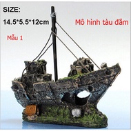 [SYNTHESIS] Ship Model Fooling Boat Undersea - Ship Model - Fish Tank, Aquarium Decoration