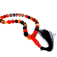 Tasbih Batu Akik Sulaiman Madu 33 Butir Natural Stone Agate